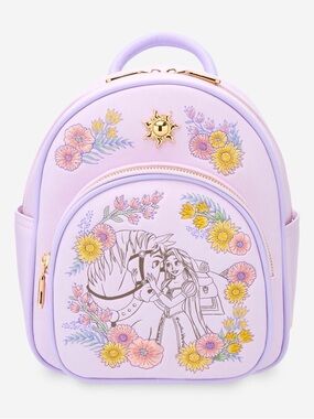 New Disney Tangled Rapunzel and Maximus Floral Mini Backpack